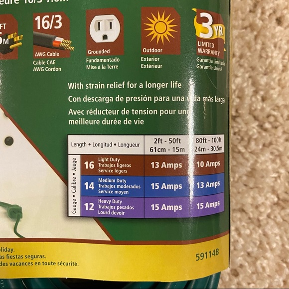 25ft Green Extension Cord (one plug) - Picture 5 of 6